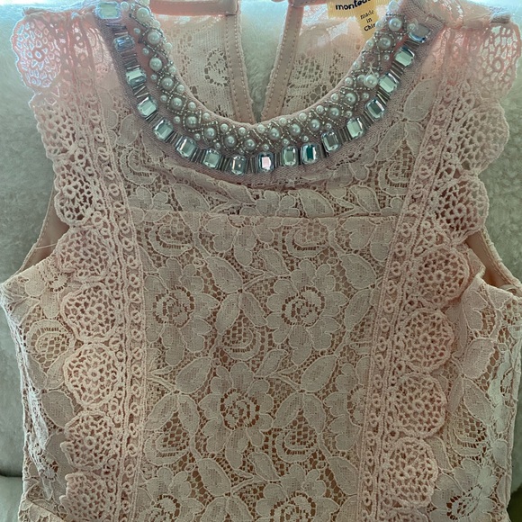 Pink lace little girls dress / shirt - Picture 6 of 6